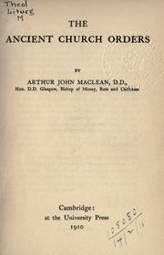 The ancient church orders
