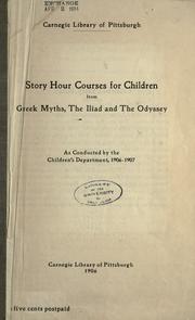 Story hour courses for children from Greek myths, the Iliad and the Odyssey