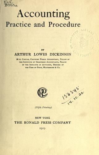Accounting practice and procedure