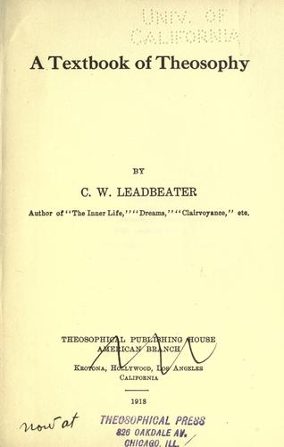 A textbook of theosophy