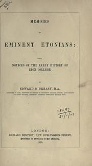 Memoirs of eminent Etonians