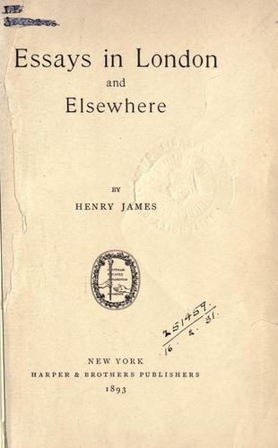 Essays in London and elsewhere