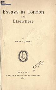 Essays in London and elsewhere