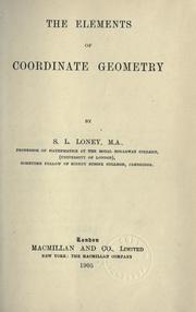 The elements of coordinate geometry