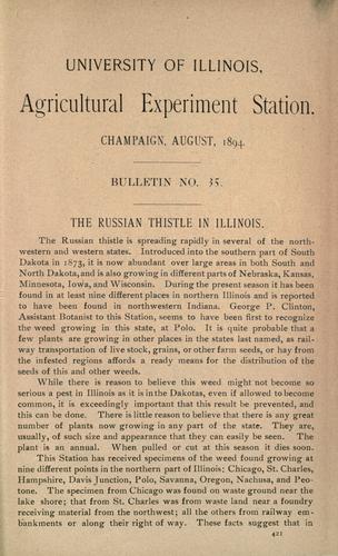 The Russian thistle in Illinois