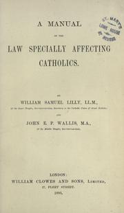 A manual of the law specially affecting Catholics