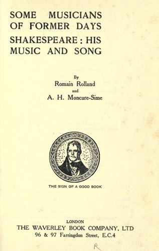 Musiciens d'autrefois