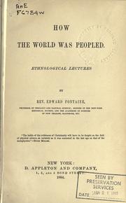 How the world was peopled