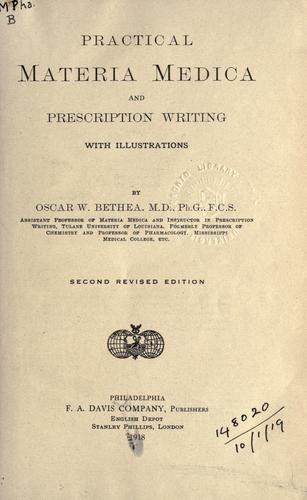 Practical materia medica and prescription writing