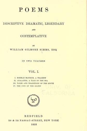 Poems: descriptive, dramatic, legendary, and contemplative
