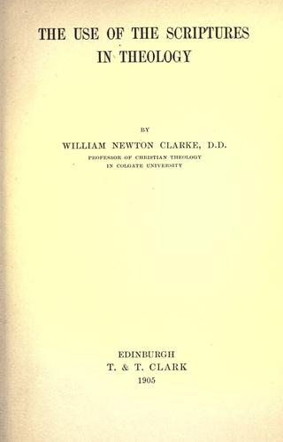 The use of the scriptures in theology