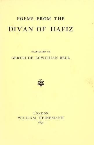 Poems from the Divan of Hafiz