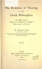 The evolution of theology in the Greek philosophers