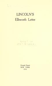 Lincoln's Ellsworth letter