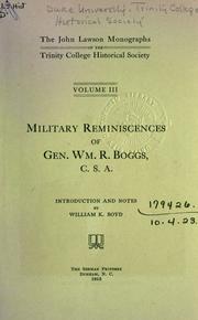 Military reminiscences of Wm. R. Boggs