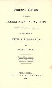 Poetical remains of the late Lucretia Maria Davidson