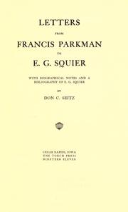 Letters from Francis Parkman to E.G. Squier