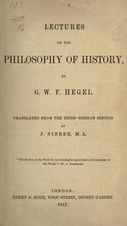 Lectures on the philosophy of history