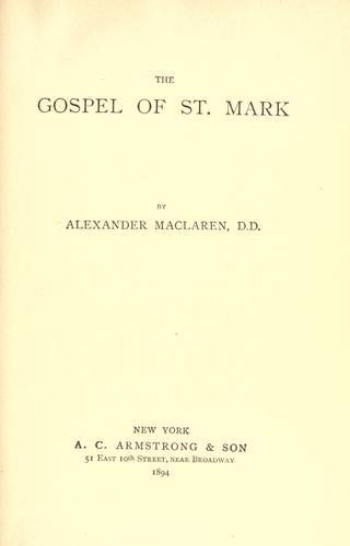 The gospel of St. Mark