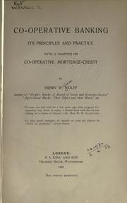 Co-operative banking, its principles and practice