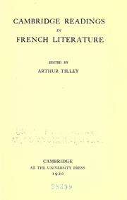 Cambridge readings in French literature