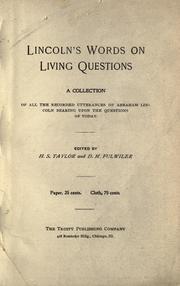 Lincoln's words on living questions