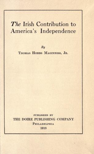 The Irish Contribution To America's Independence