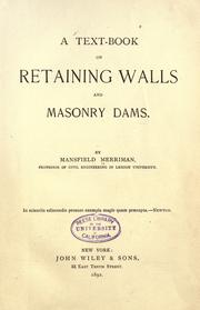 A text-book on retaining walls and masonry dams