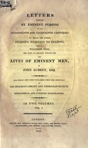 Letters written by eminent persons in the seventeenth and eighteenth centuries