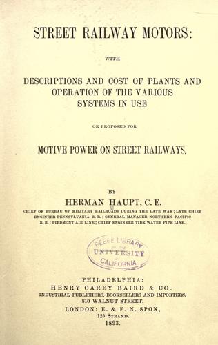 Street railway motors
