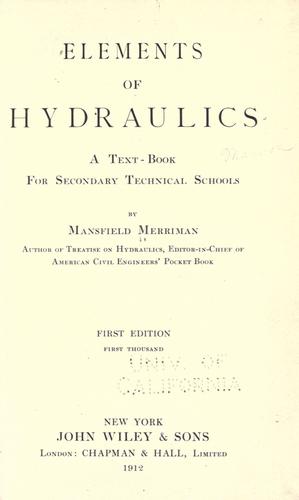 Elements of hydraulics