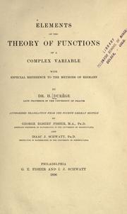 Elements of the theory of functions of a complex variable