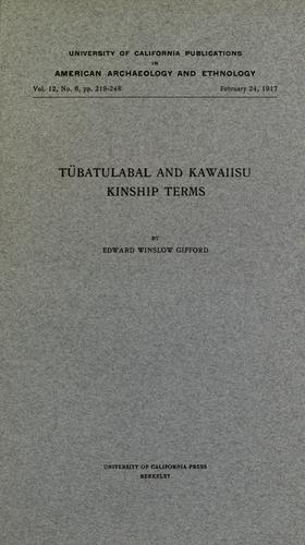 Tübatulabal and Kawaiisu kinship terms