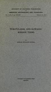 Tübatulabal and Kawaiisu kinship terms