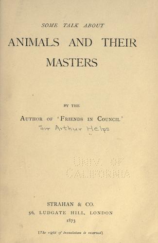 Some talk about animals and their masters
