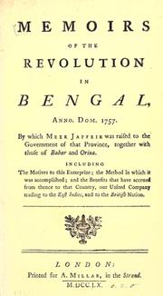 Memoirs of the revolution in Bengal