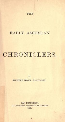 The early American chroniclers