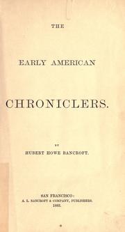 The early American chroniclers