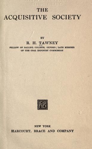 The acquisitive society