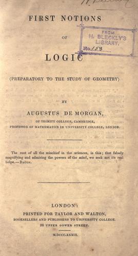 First notions of logic
