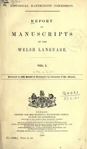 Report on manuscripts in the Welsh language