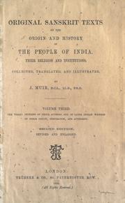 Original Sanskrit texts on the origin and history of the people of India, their religion and institutions