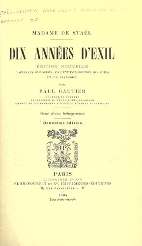 Dix années d'exil