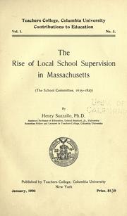 The rise of local school supervision in Massachusetts