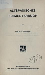 Altspanisches Elementarbuch