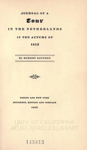 Journal of a tour in the Netherlands in the autumn of 1815