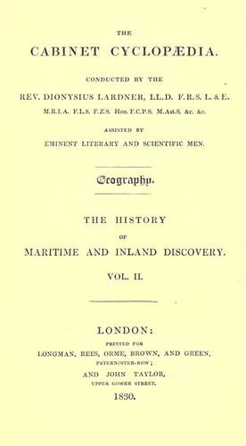 The history of maritime and inland discovery