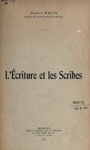 L' écriture et les scribes