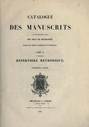 Catalogue des manuscrits de la Bibliothèque royale des ducs de Bourgogne