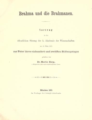Brahma und die brahmanen